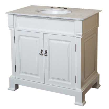 36" Single sink vanity wood white