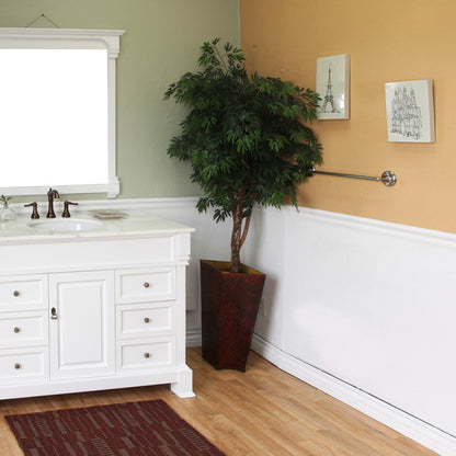 50" Single sink vanity wood white