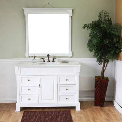 50" Single sink vanity wood white