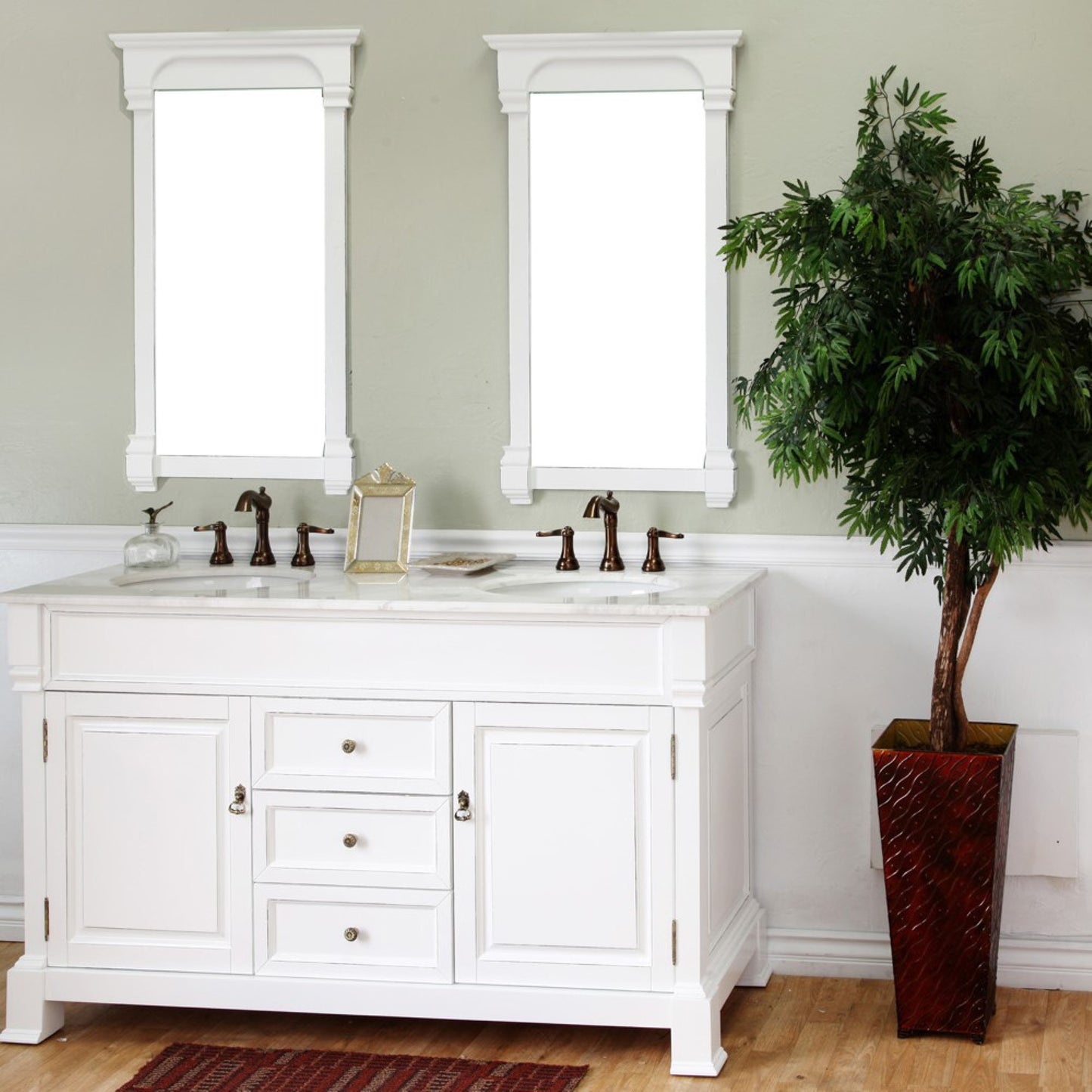 60" Double sink vanity wood espresso