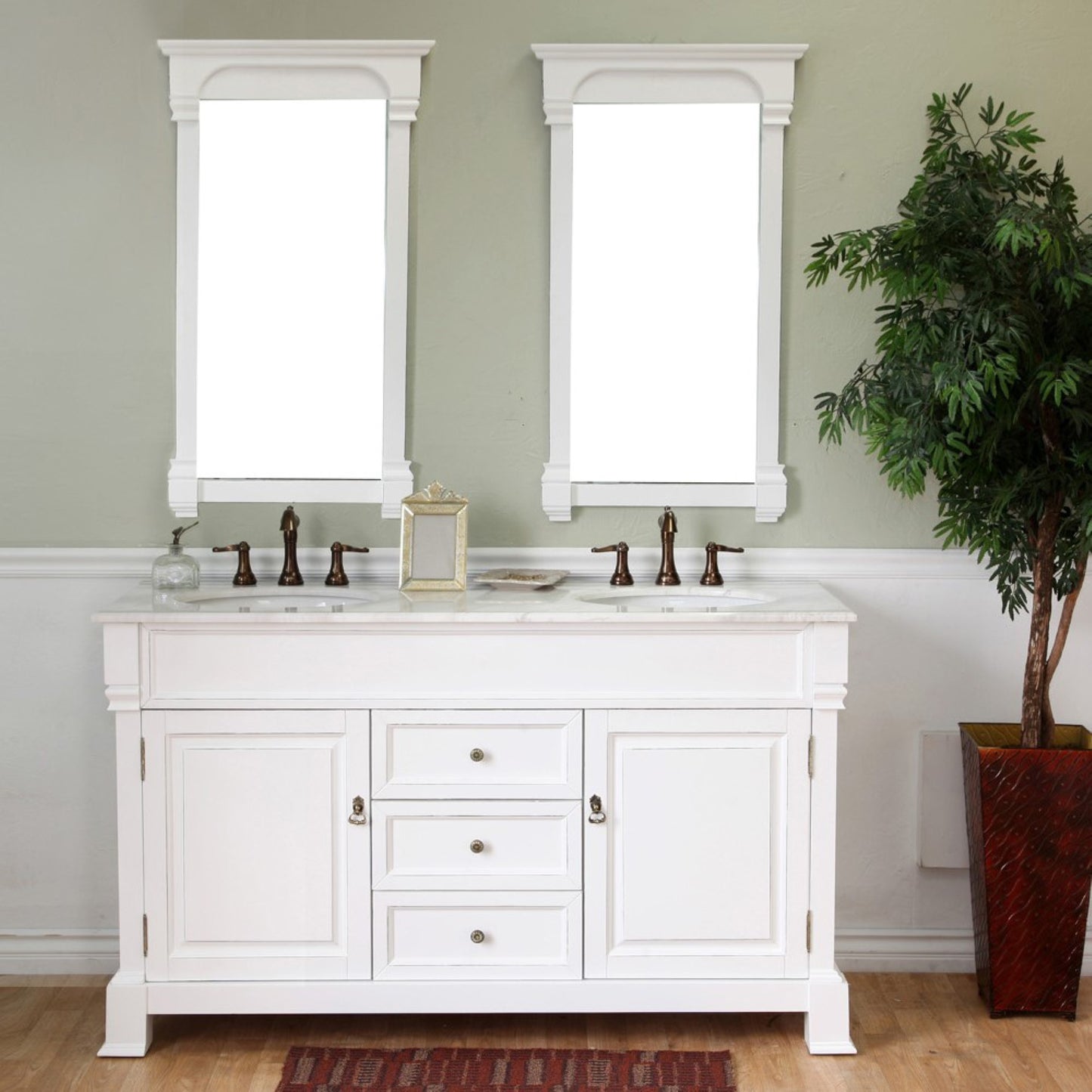 60" Double sink vanity wood espresso
