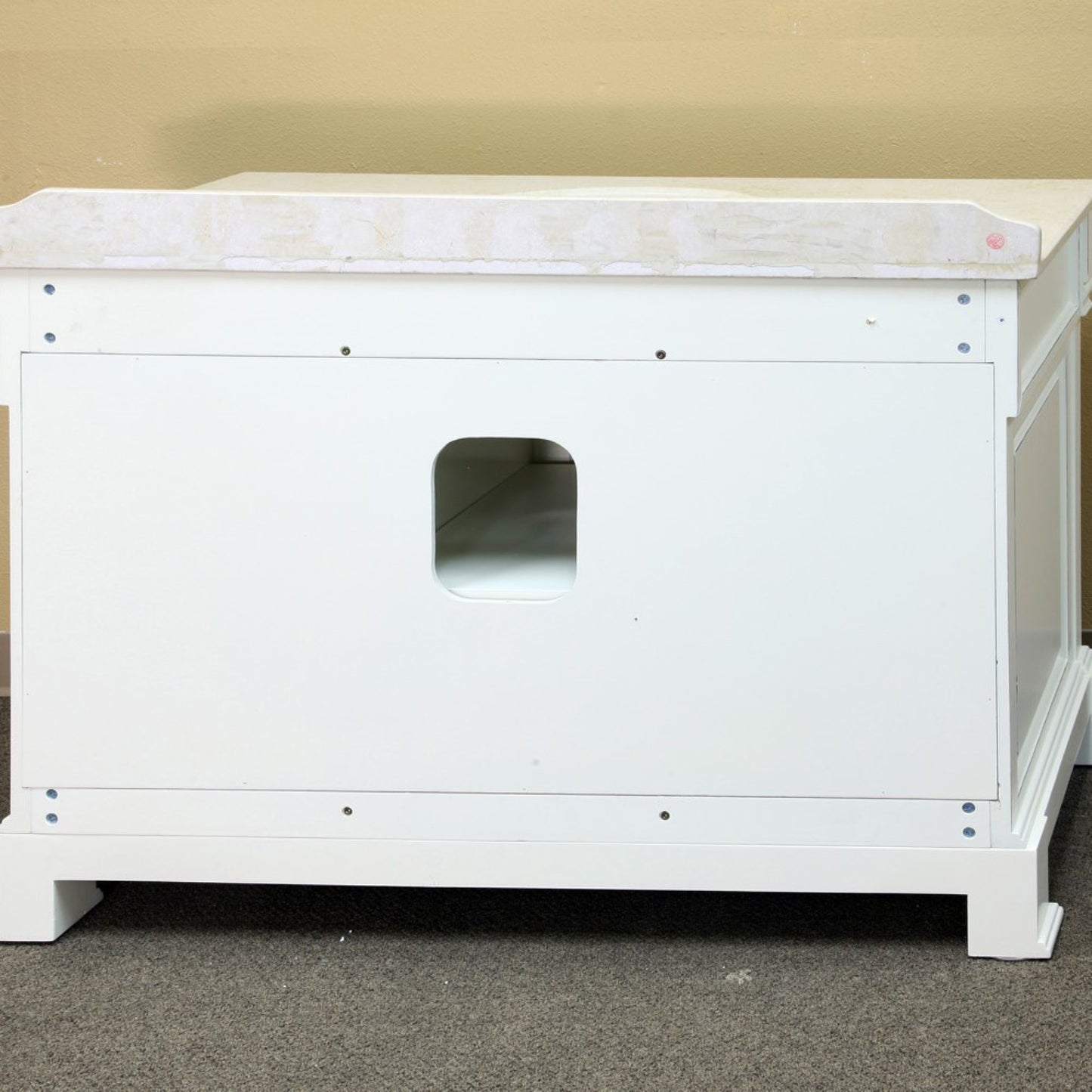 60" Single sink vanity wood cream white