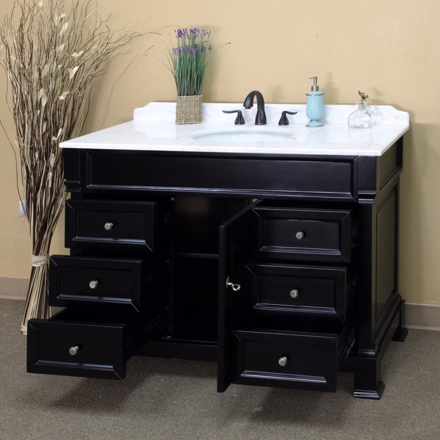 60" Single sink vanity wood espresso