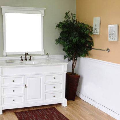 60" Single sink vanity wood white