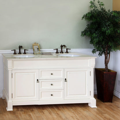 72" Double sink vanity wood cream white