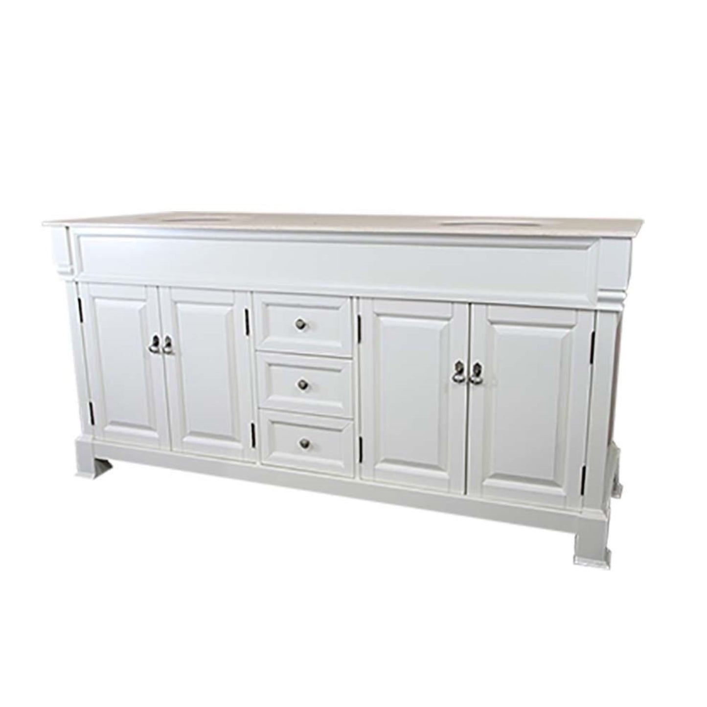 72" Double sink vanity wood cream white