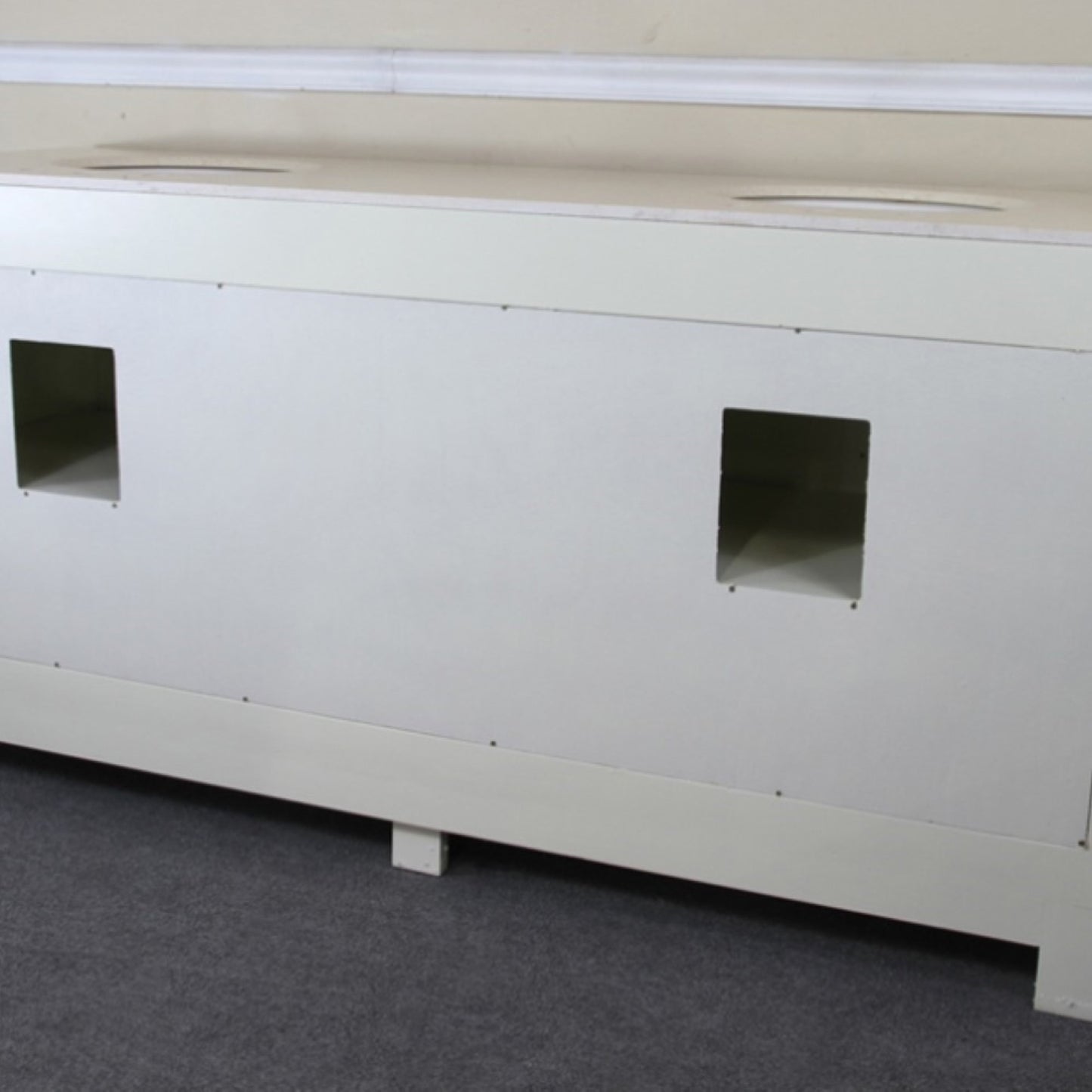 72" Double sink vanity wood cream white