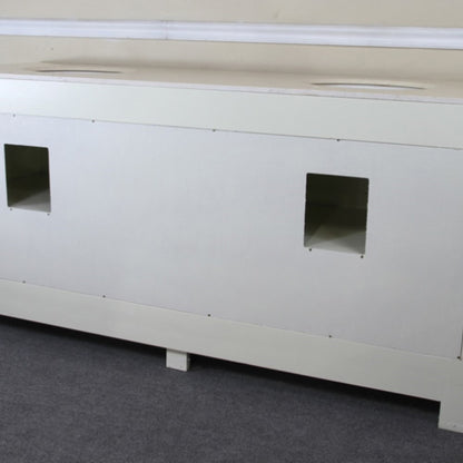 72" Double sink vanity wood cream white