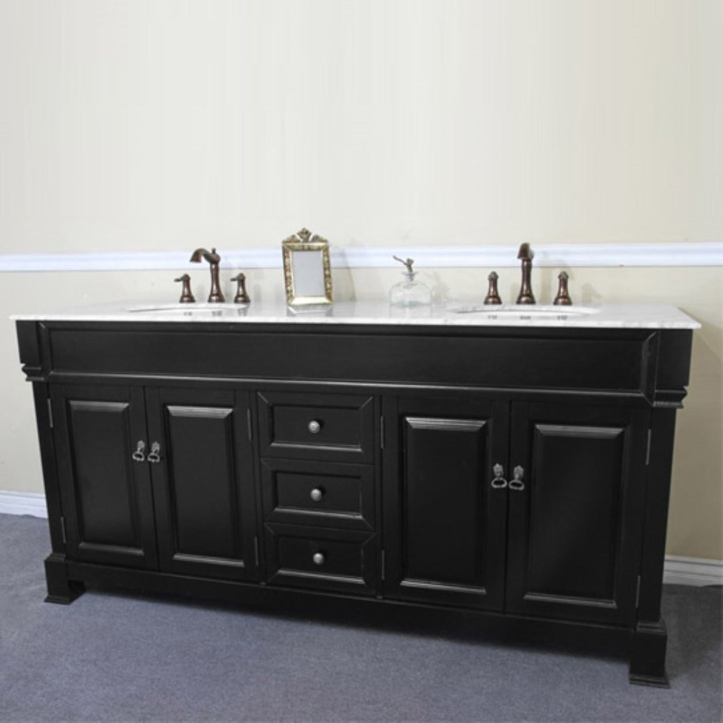 72" Double sink vanity wood espresso