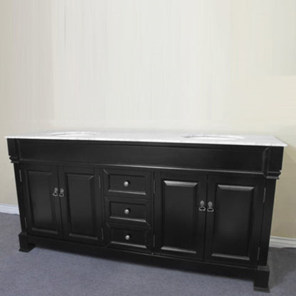 72" Double sink vanity wood espresso