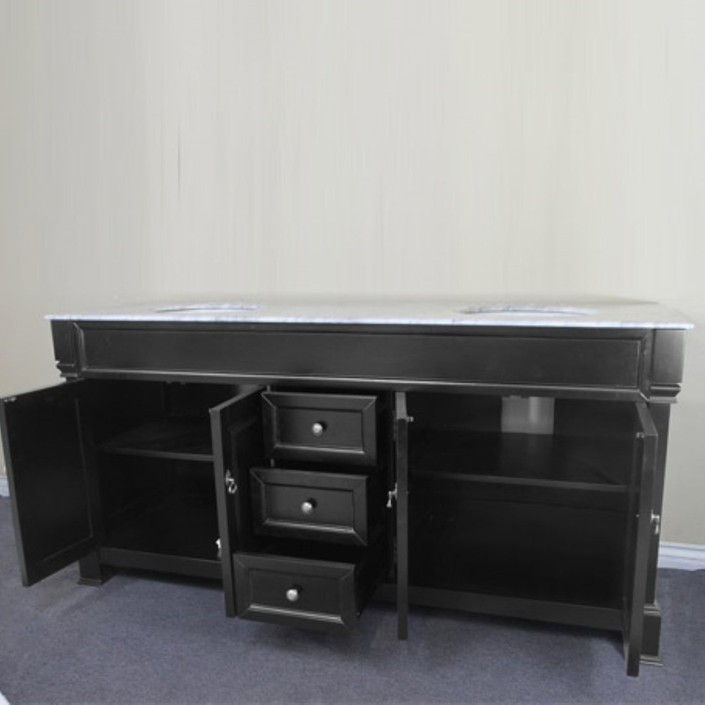 72" Double sink vanity wood espresso