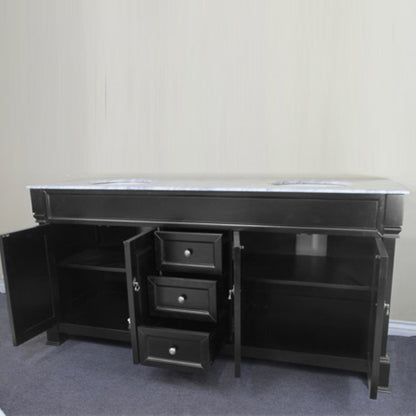 72" Double sink vanity wood espresso