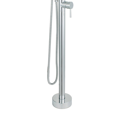 Single Handle Floor Mount Freestanding Tub Faucet with Hand Shower in Chrome