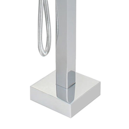 Single Handle Floor Mount Freestanding Tub Faucet with Hand Shower in Chrome