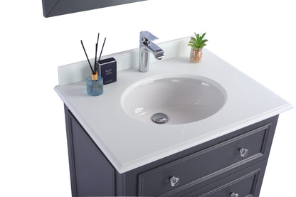 Luna 30" Maple Grey Bathroom Vanity with Pure White Phoenix Stone Countertop