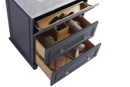 Luna 30" Maple Grey Bathroom Vanity with Pure White Phoenix Stone Countertop