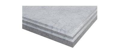 Forever 24" Single Hole White Carrara Marble Countertop with Rectangular Ceramic Sink