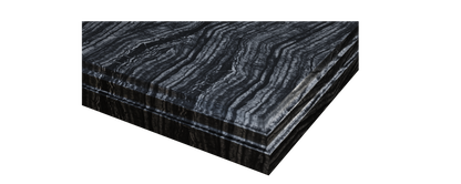 Forever 48" Single Hole Black Wood Marble Countertop with Rectangular Ceramic Sink