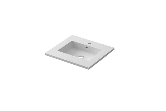 Forever VIVA Stone 24" Matte White Solid Surface Countertop with Integrated Sink