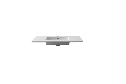 Forever VIVA Stone 36" Matte White Solid Surface Countertop with Integrated Sink
