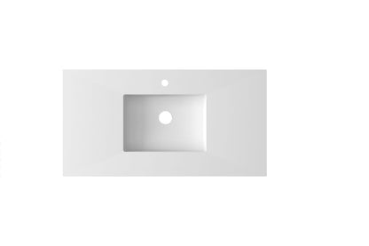 Forever VIVA Stone 42" Matte White Solid Surface Countertop with Integrated Sink