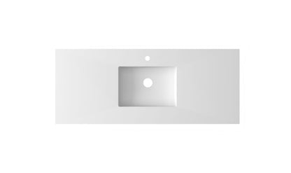 Forever VIVA Stone 54" Matte White Solid Surface Countertop with Integrated Sink
