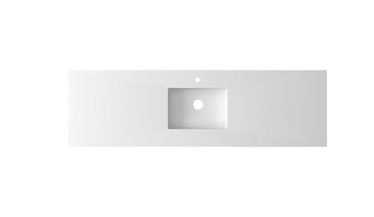 Forever VIVA Stone 72" Matte White Solid Surface Countertop with Single Integrated Sink
