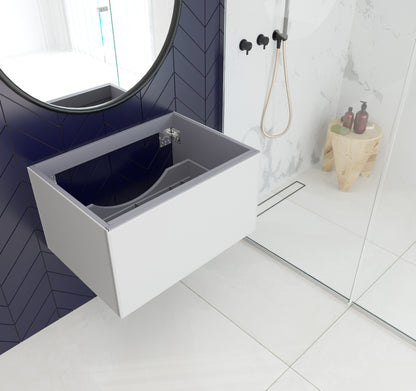 Vitri 30" Cloud White Wall Hung Bathroom Vanity Cabinet