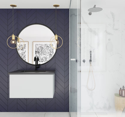 Vitri 30" Cloud White Wall Hung Bathroom Vanity Cabinet