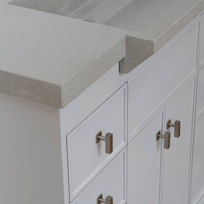 39" Single Sink Vanity Light Gray Finish in Gray Concrete Top