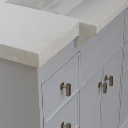 39" Single Sink Vanity Light Gray Finish in Sandy White Concrete Top
