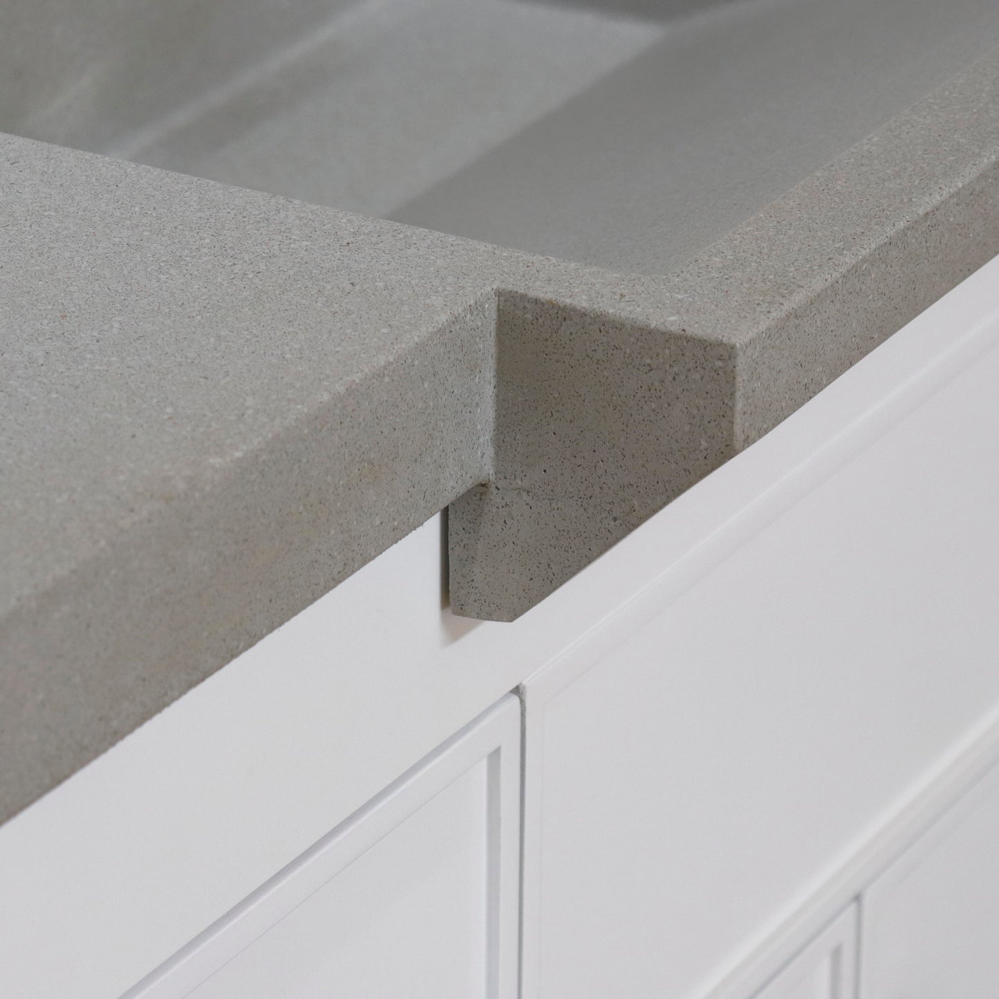 39" Single Sink Vanity White Finish in Gray Concrete Top