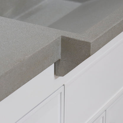 39" Single Sink Vanity White Finish in Gray Concrete Top