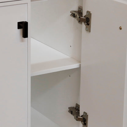 39" Single Sink Vanity White Finish in Gray Concrete Top