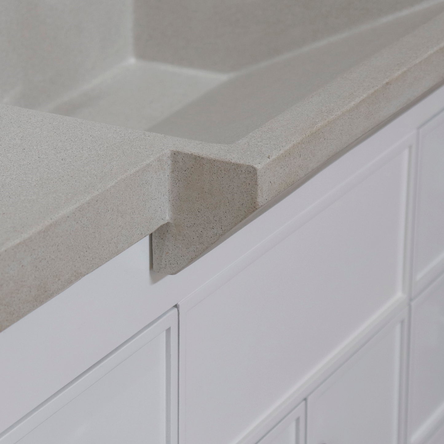 39" Single Sink Vanity White Finish in Sandy White Concrete Top