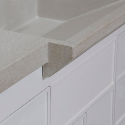 39" Single Sink Vanity White Finish in Sandy White Concrete Top