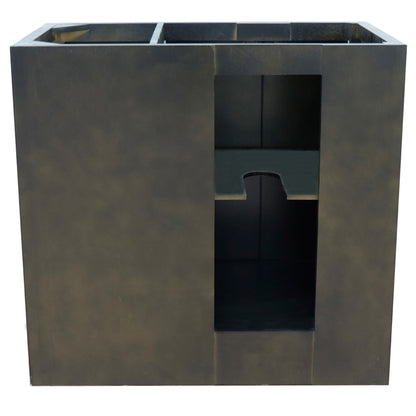 36" Single vanity in Brown Ash finish cabinet only Left doors