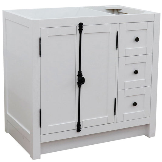 36" Single vanity in Glacier Ash finish cabinet only Left doors