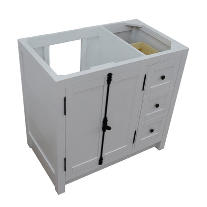 36" Single vanity in Glacier Ash finish cabinet only Left doors