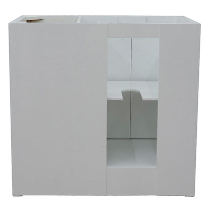 36" Single vanity in Glacier Ash finish cabinet only Left doors