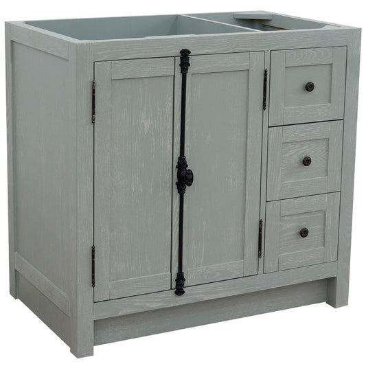 36" Single vanity in Gray Ash finish cabinet only Left doors