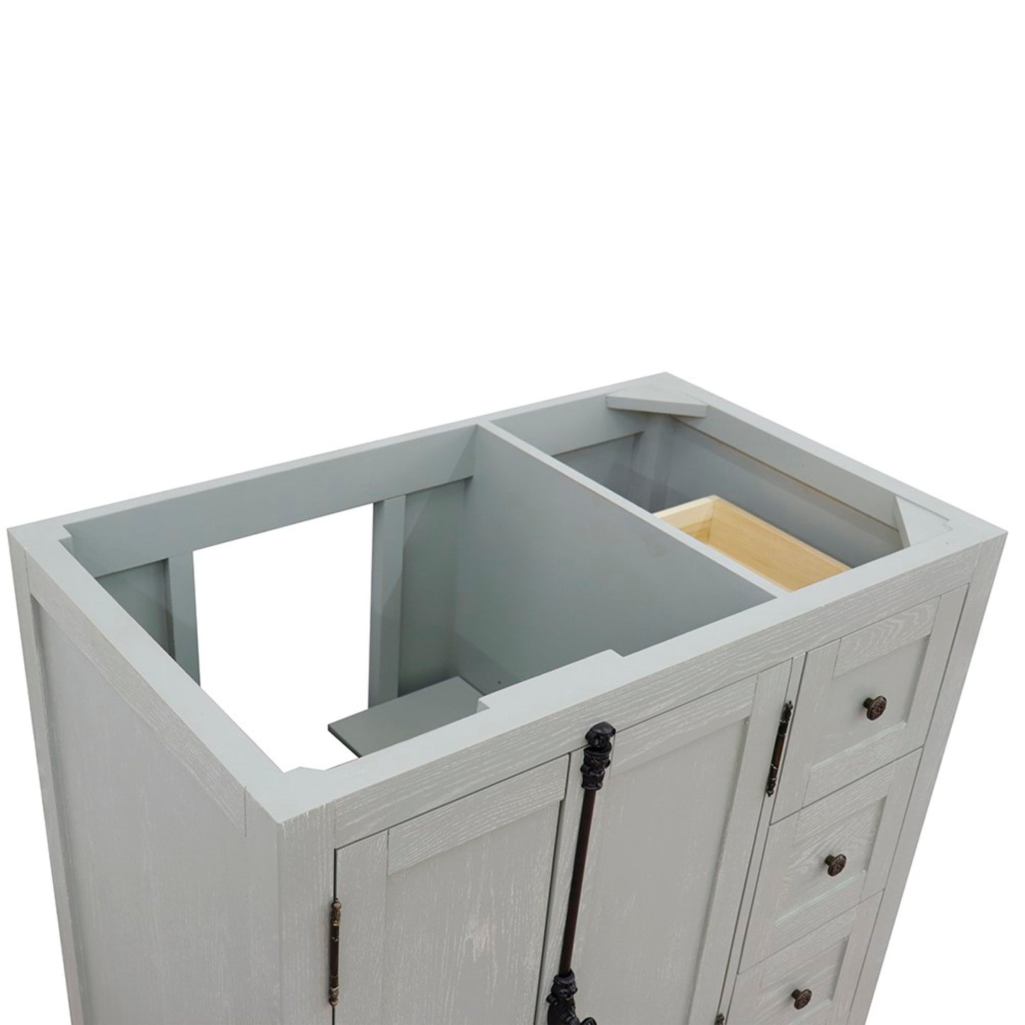 36" Single vanity in Gray Ash finish cabinet only Left doors