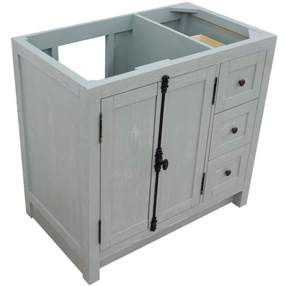 36" Single vanity in Gray Ash finish cabinet only Left doors