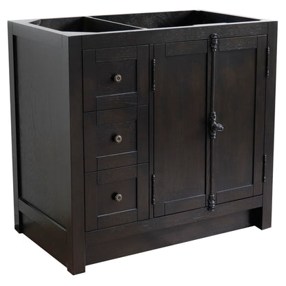 36" Single vanity in Brown Ash finish cabinet only Right doors