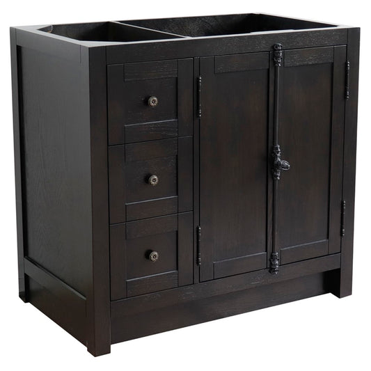 36" Single vanity in Brown Ash finish cabinet only Right doors