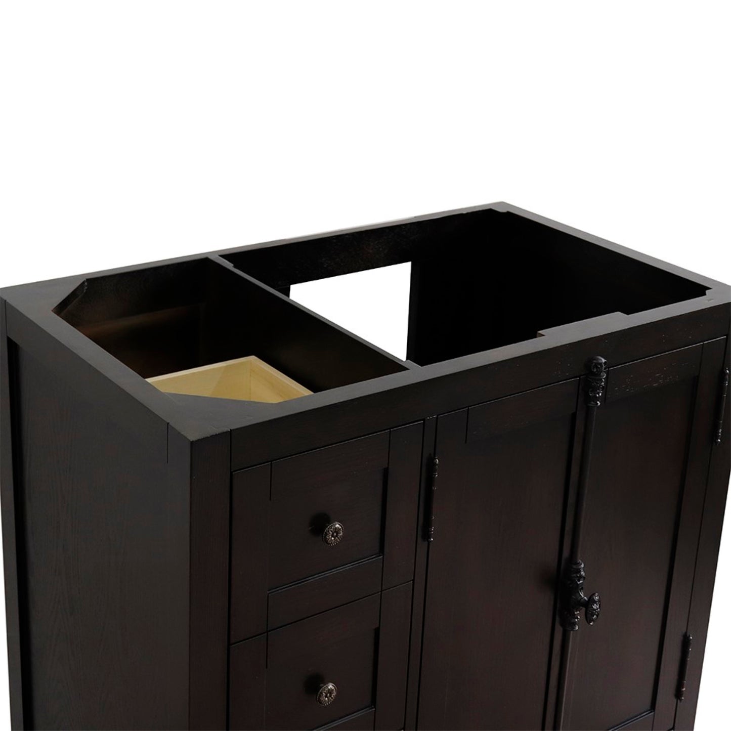 36" Single vanity in Brown Ash finish cabinet only Right doors