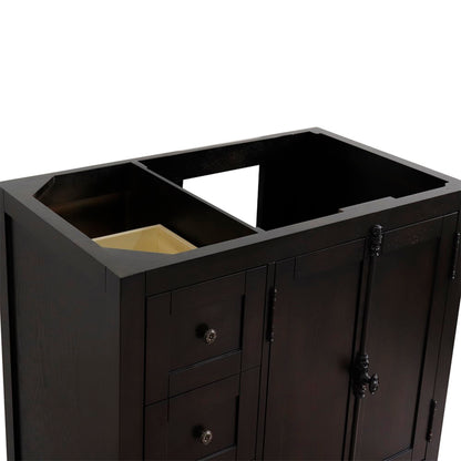 36" Single vanity in Brown Ash finish cabinet only Right doors