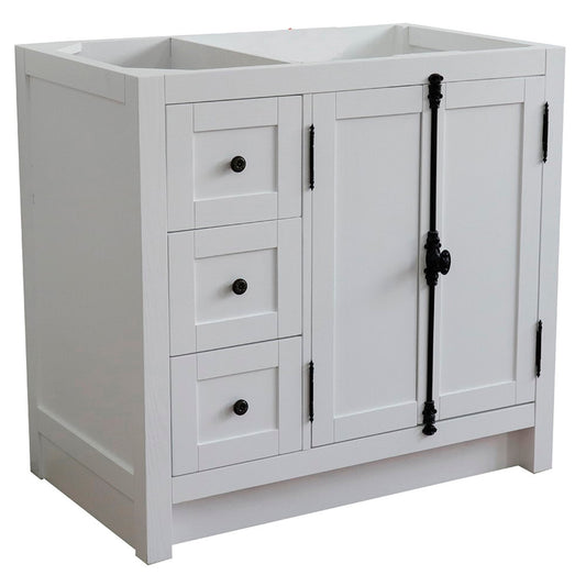 36" Single vanity in Glacier Ash finish cabinet only Right doors