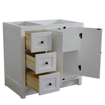 36" Single vanity in Glacier Ash finish cabinet only Right doors