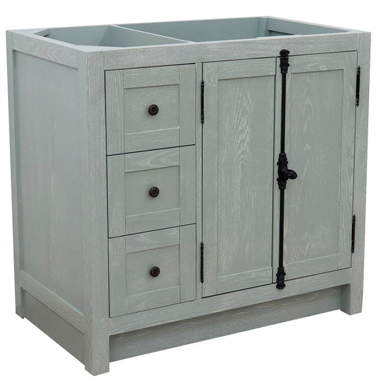 36" Single vanity in Gray Ash finish cabinet only Right doors